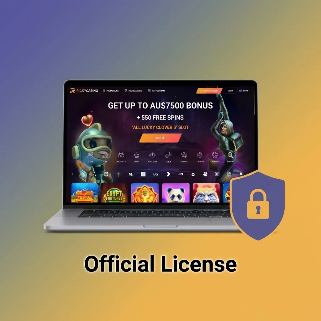 Curacao eGaming license certificate for Ricky Casino